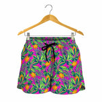 Hot Purple Pineapple Pattern Print Women's Shorts