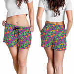 Hot Purple Pineapple Pattern Print Women's Shorts