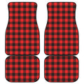 Hot Red Buffalo Plaid Print Front and Back Car Floor Mats