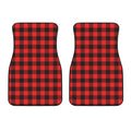 Hot Red Buffalo Plaid Print Front Car Floor Mats