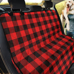 Hot Red Buffalo Plaid Print Pet Car Back Seat Cover