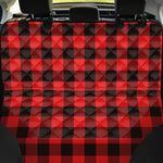 Hot Red Buffalo Plaid Print Pet Car Back Seat Cover
