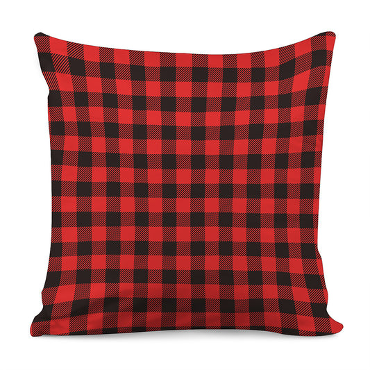Hot Red Buffalo Plaid Print Pillow Cover