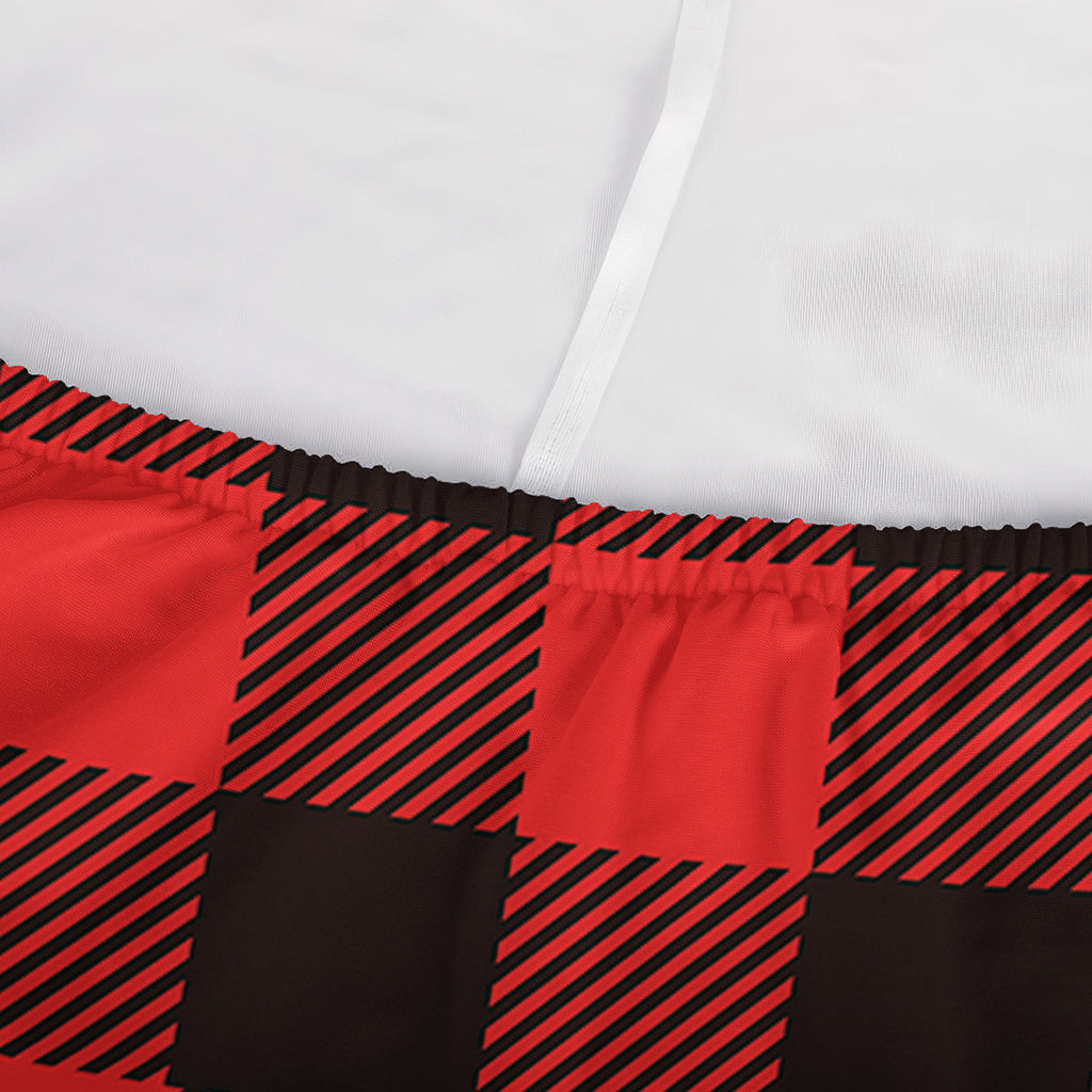Hot Red Buffalo Plaid Print Sofa Cover