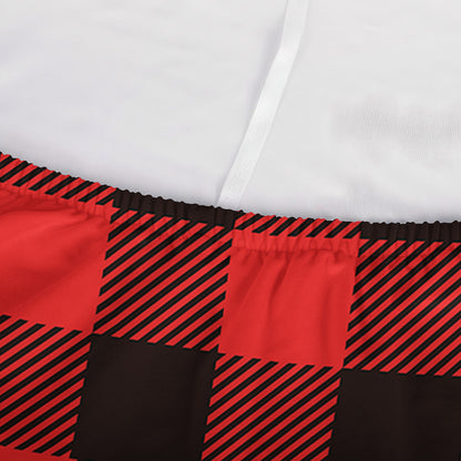 Hot Red Buffalo Plaid Print Sofa Cover