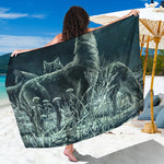 Howling Snowy Wolf Painting Print Beach Sarong Wrap