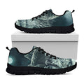 Howling Snowy Wolf Painting Print Black Running Shoes