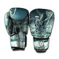 Howling Snowy Wolf Painting Print Boxing Gloves