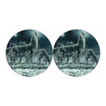 Howling Snowy Wolf Painting Print Car Coasters