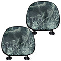 Howling Snowy Wolf Painting Print Car Headrest Covers