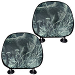 Howling Snowy Wolf Painting Print Car Headrest Covers