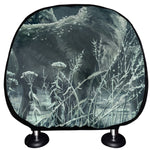 Howling Snowy Wolf Painting Print Car Headrest Covers