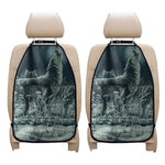 Howling Snowy Wolf Painting Print Car Seat Organizers