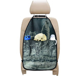 Howling Snowy Wolf Painting Print Car Seat Organizers