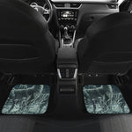 Howling Snowy Wolf Painting Print Front and Back Car Floor Mats