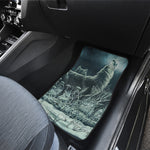 Howling Snowy Wolf Painting Print Front and Back Car Floor Mats
