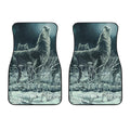 Howling Snowy Wolf Painting Print Front Car Floor Mats