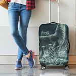 Howling Snowy Wolf Painting Print Luggage Cover