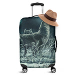 Howling Snowy Wolf Painting Print Luggage Cover