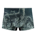 Howling Snowy Wolf Painting Print Men's Boxer Briefs