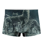 Howling Snowy Wolf Painting Print Men's Boxer Briefs