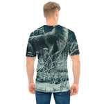 Howling Snowy Wolf Painting Print Men's T-Shirt