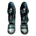 Howling Snowy Wolf Painting Print Muay Thai Shin Guards