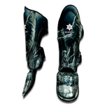 Howling Snowy Wolf Painting Print Muay Thai Shin Guard
