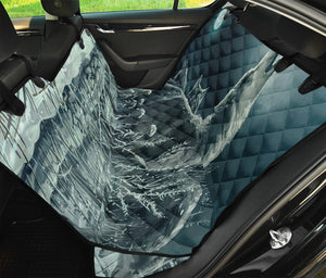 Howling Snowy Wolf Painting Print Pet Car Back Seat Cover