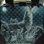 Howling Snowy Wolf Painting Print Pet Car Back Seat Cover