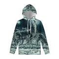 Howling Snowy Wolf Painting Print Pullover Hoodie