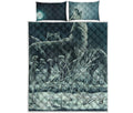 Howling Snowy Wolf Painting Print Quilt Bed Set