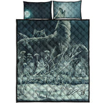 Howling Snowy Wolf Painting Print Quilt Bed Set