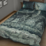Howling Snowy Wolf Painting Print Quilt Bed Set