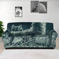 Howling Snowy Wolf Painting Print Sofa Cover