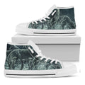 Howling Snowy Wolf Painting Print White High Top Sneakers