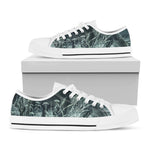 Howling Snowy Wolf Painting Print White Low Top Shoes