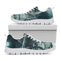 Howling Snowy Wolf Painting Print White Running Shoes
