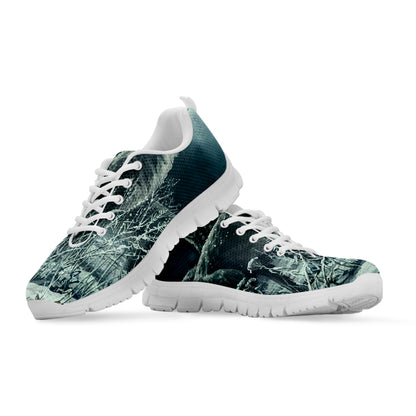 Howling Snowy Wolf Painting Print White Sneakers