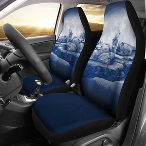 Howling White Wolf Universal Fit Car Seat Covers GearFrost