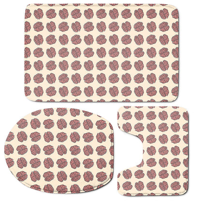 Human Brain Pattern Print 3 Piece Bath Mat Set