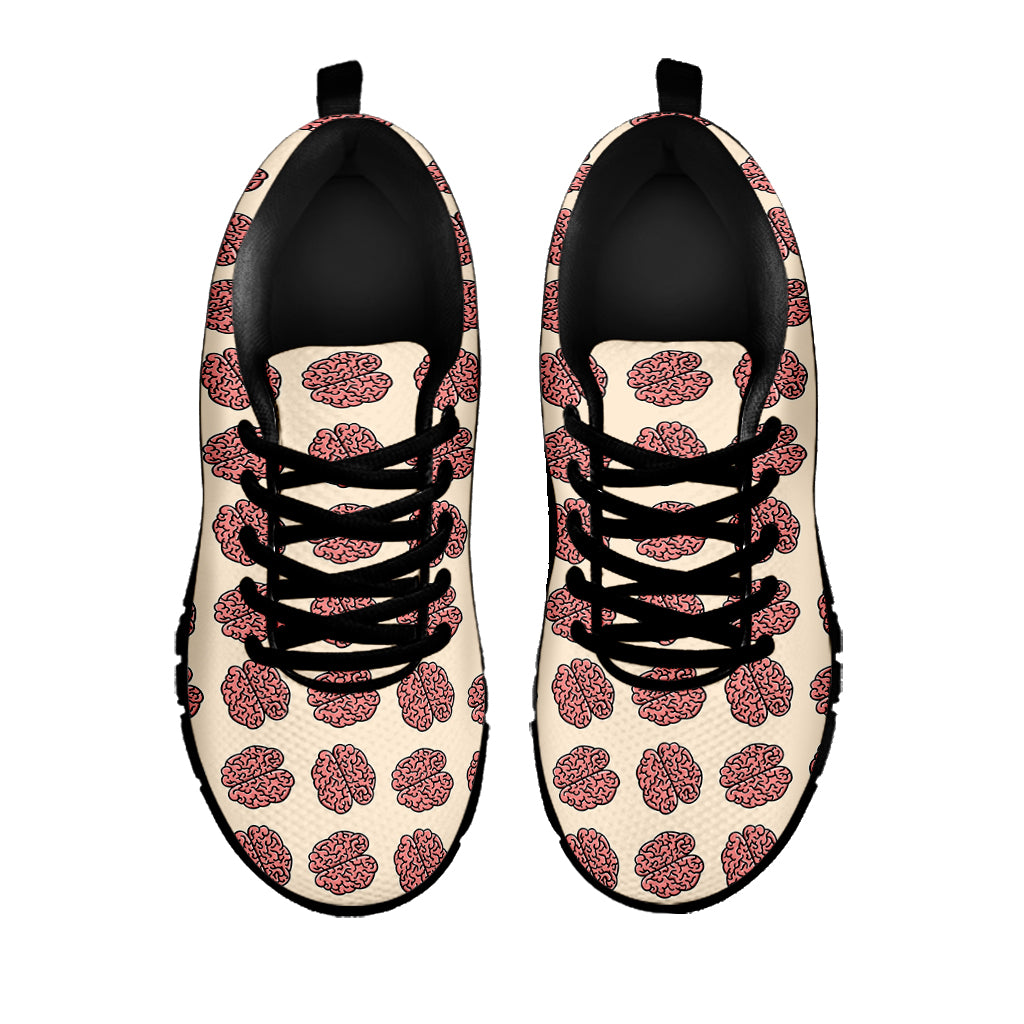 Human Brain Pattern Print Black Sneakers