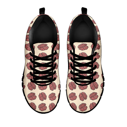 Human Brain Pattern Print Black Sneakers
