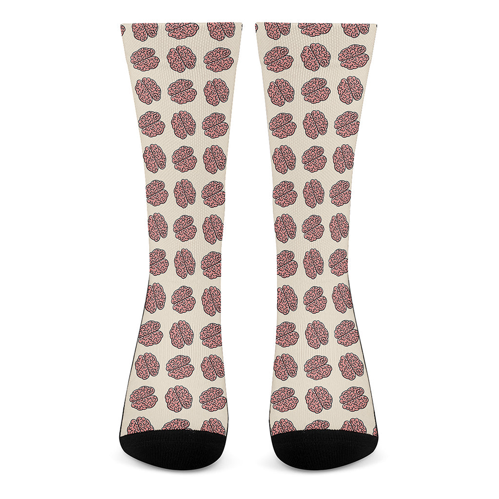 Human Brain Pattern Print Crew Socks