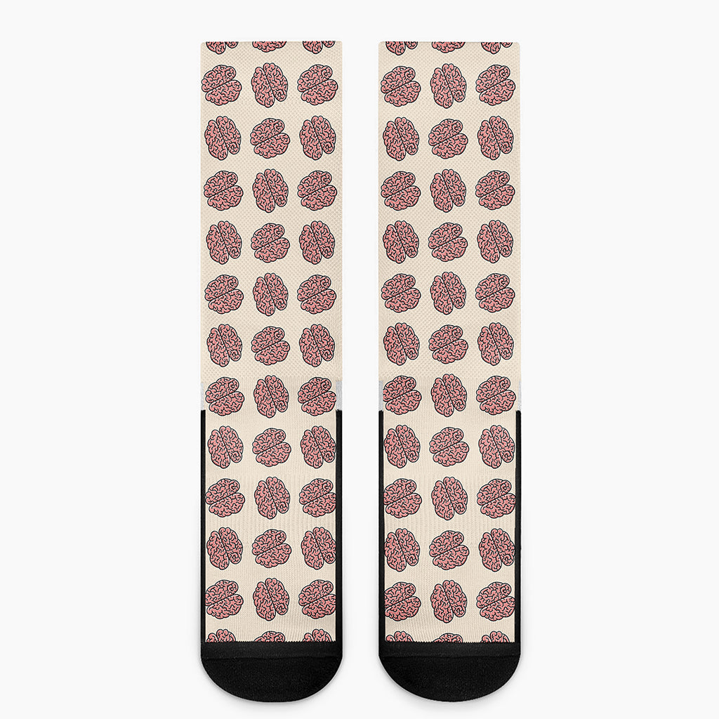 Human Brain Pattern Print Crew Socks