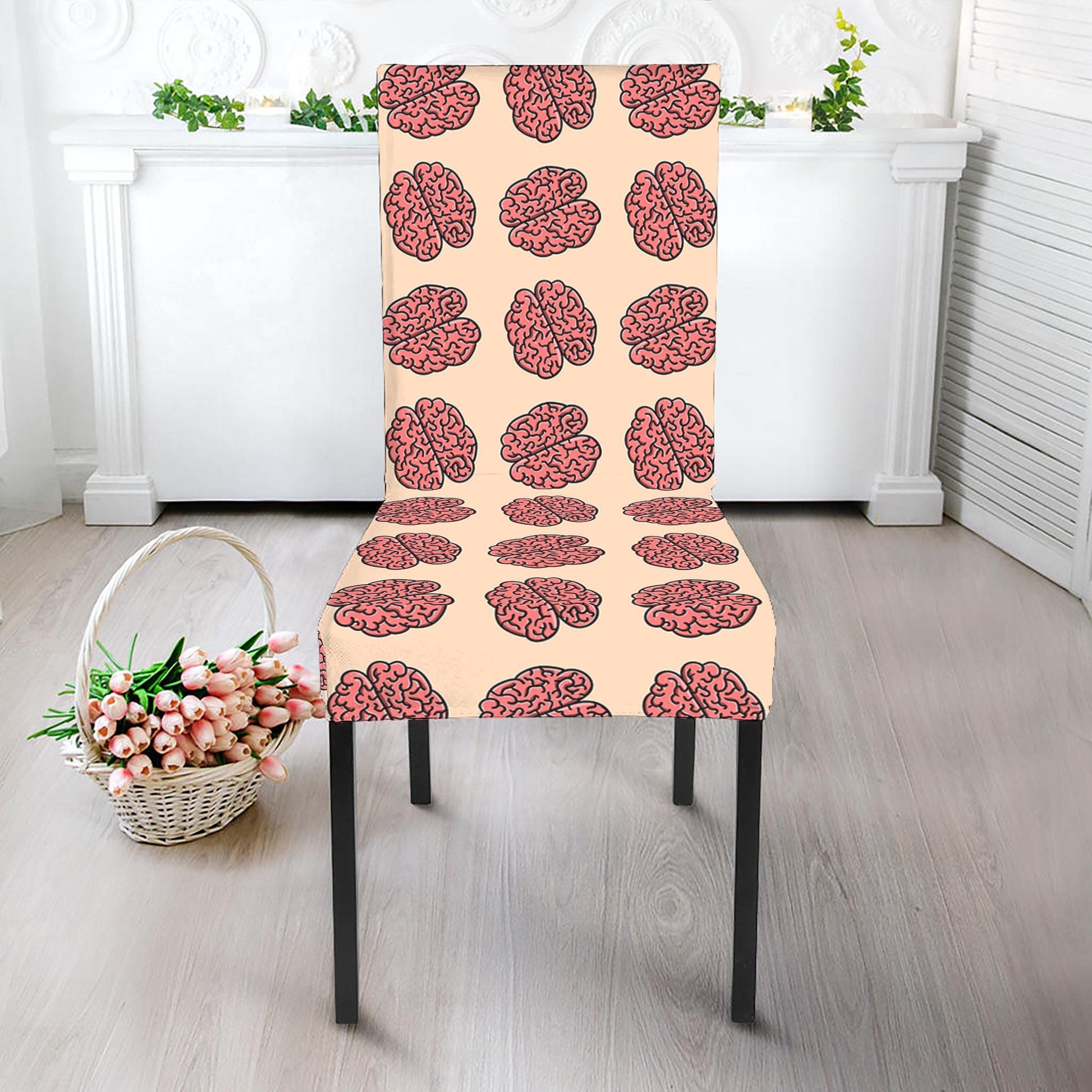 Human Brain Pattern Print Dining Chair Slipcover