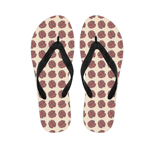 Human Brain Pattern Print Flip Flops