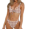 Human Brain Pattern Print Front Bow Tie Bikini