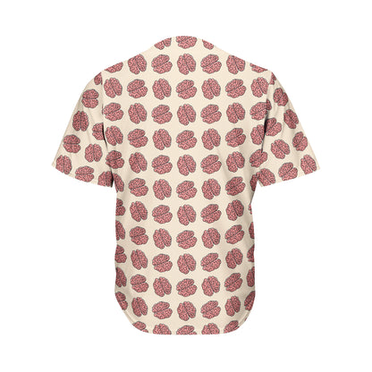 Human Brain Pattern Print Men's Baseball Jersey