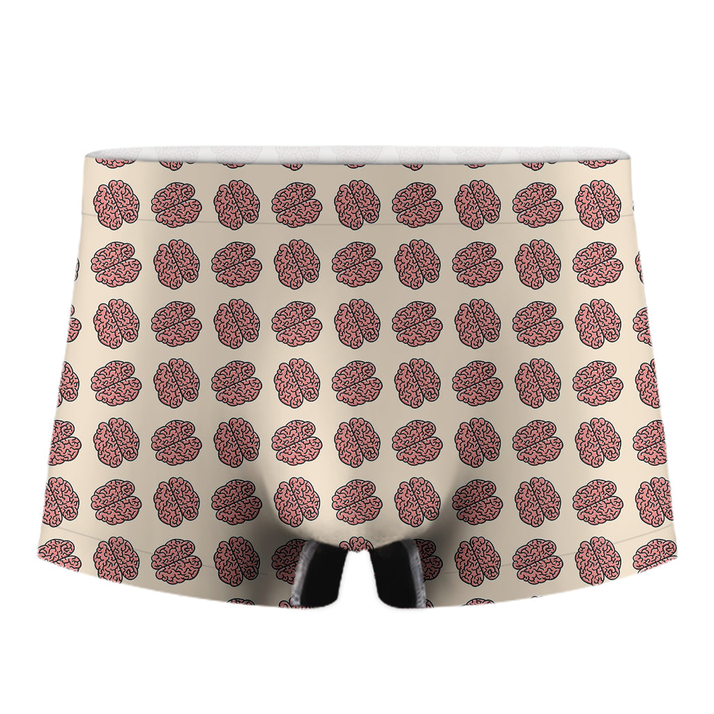 Human Brain Pattern Print Men's Boxer Briefs